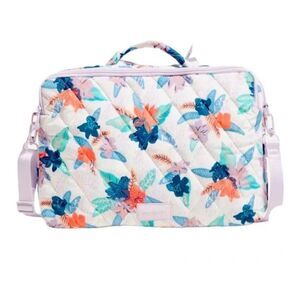 Vera Bradley Tropical Floral Ultralight Laptop Workstation Crossbody Bag NWOT